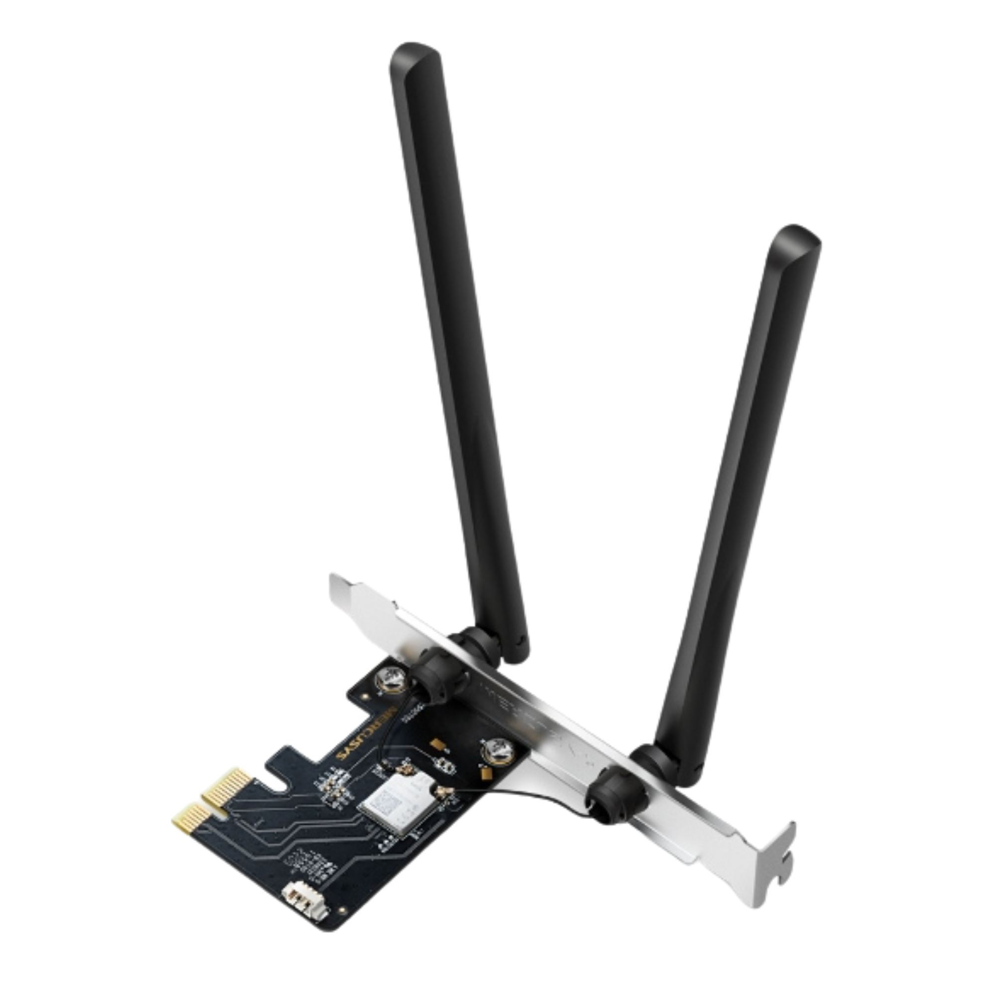 El adaptador Mercusys MA86XE es una tarjeta PCIe que lleva tu PC a la era del Wi‑Fi 6E, aprovechando la nueva banda de 6 GHz para conexiones ultrarrápidas sin interferencias