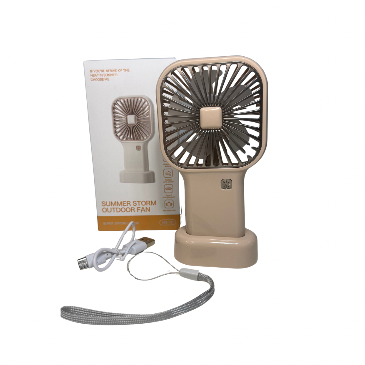 Ventilador Portátil Recargable de Mano y Escritorio USB MS-121