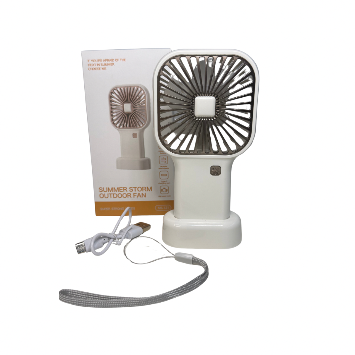Ventilador Portátil Recargable de Mano y Escritorio USB MS-121