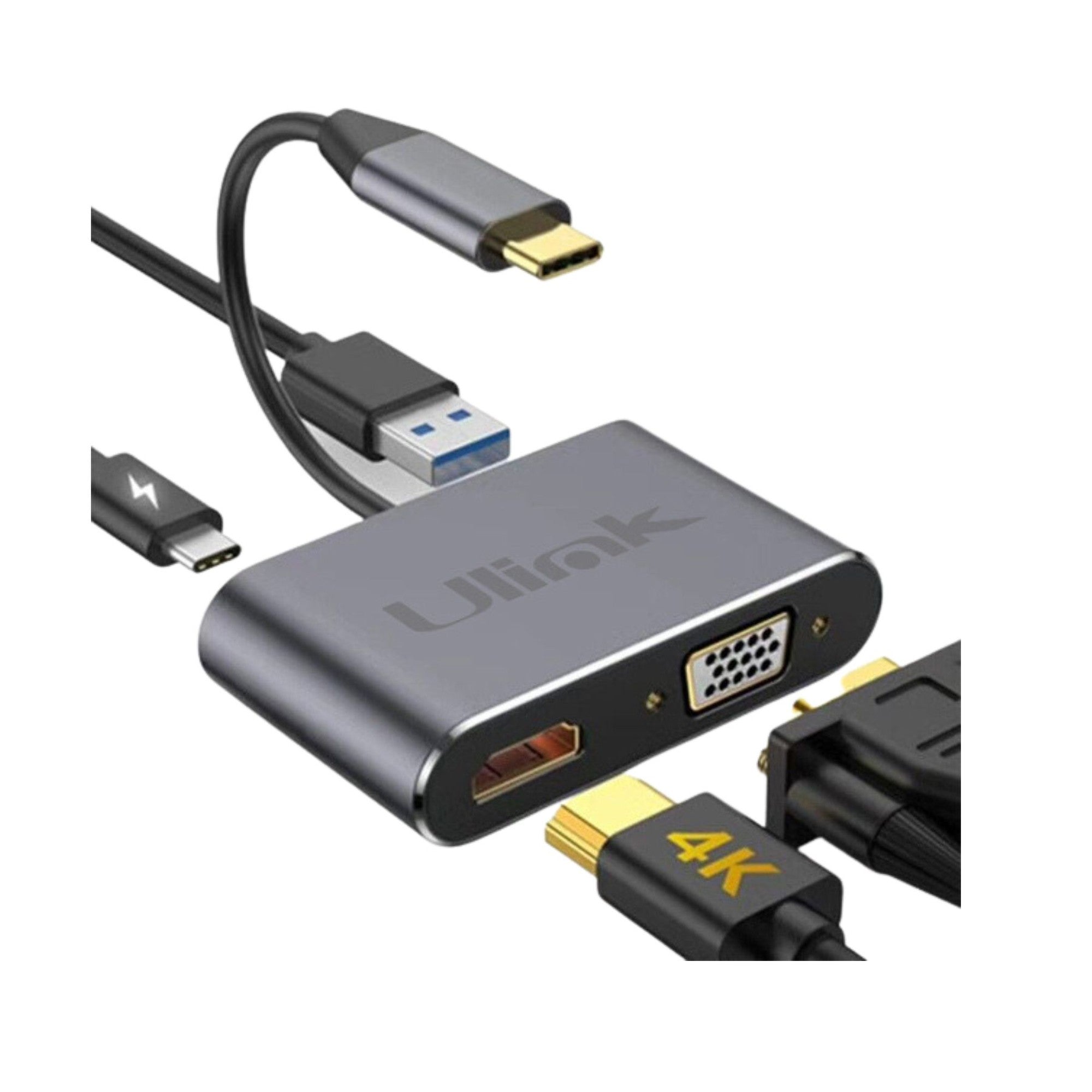 Adaptador Multipuerto Usb C 3.0 4 en 1 Ulink Alta Calidad - adaptador multipuerto
