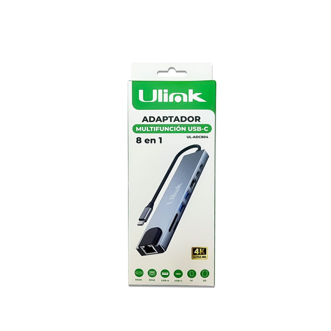 Adaptador Multipuerto USB - C 8 en 1 Ulink UL - ADC804