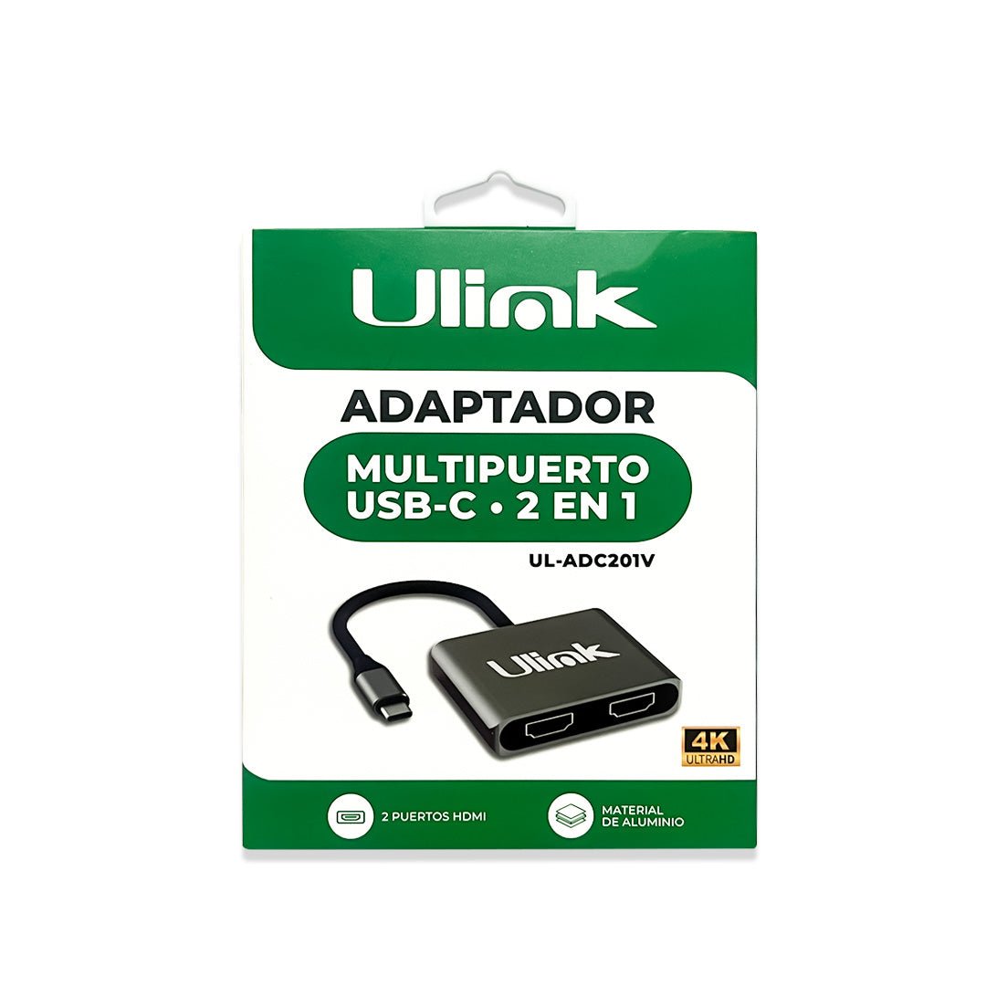 Adaptador Multipuerto USB C Doble HDMI Ulink UL - ADC201VUlinkItems Digital Spa – Tecnología, Hogar y Fitness en un solo lugar