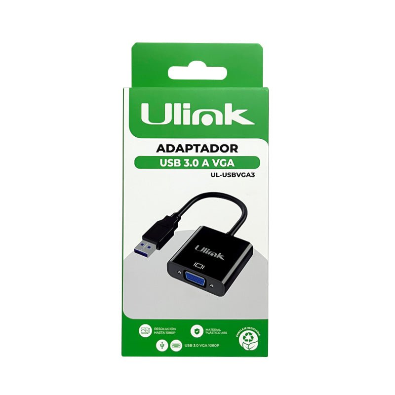Adaptador USB 3.0 a VGA 1080p Full HD UL-USBVGA3 PC Laptop