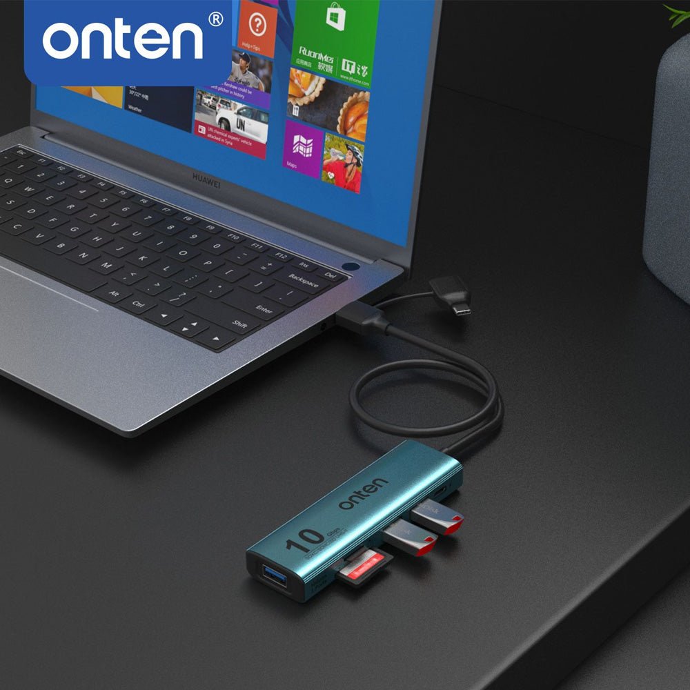 Adaptador USB-A y C 6 in 2 OTN-UCA613+ Hub Lector SD