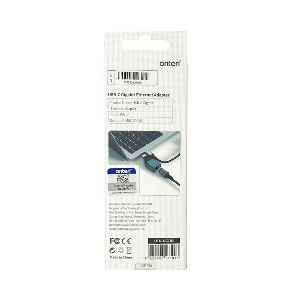Adaptador USB - C a Ethernet Gigabit OTN - UC101OntenItems Digital Spa – Tecnología, Hogar y Fitness en un solo lugar