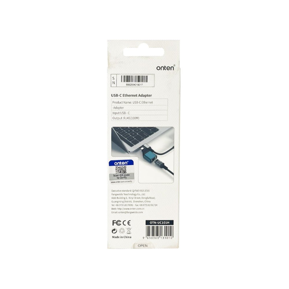 Adaptador USB - C a Ethernet RJ45 100Mbps OTN - UC101HOntenItems Digital Spa – Tecnología, Hogar y Fitness en un solo lugar