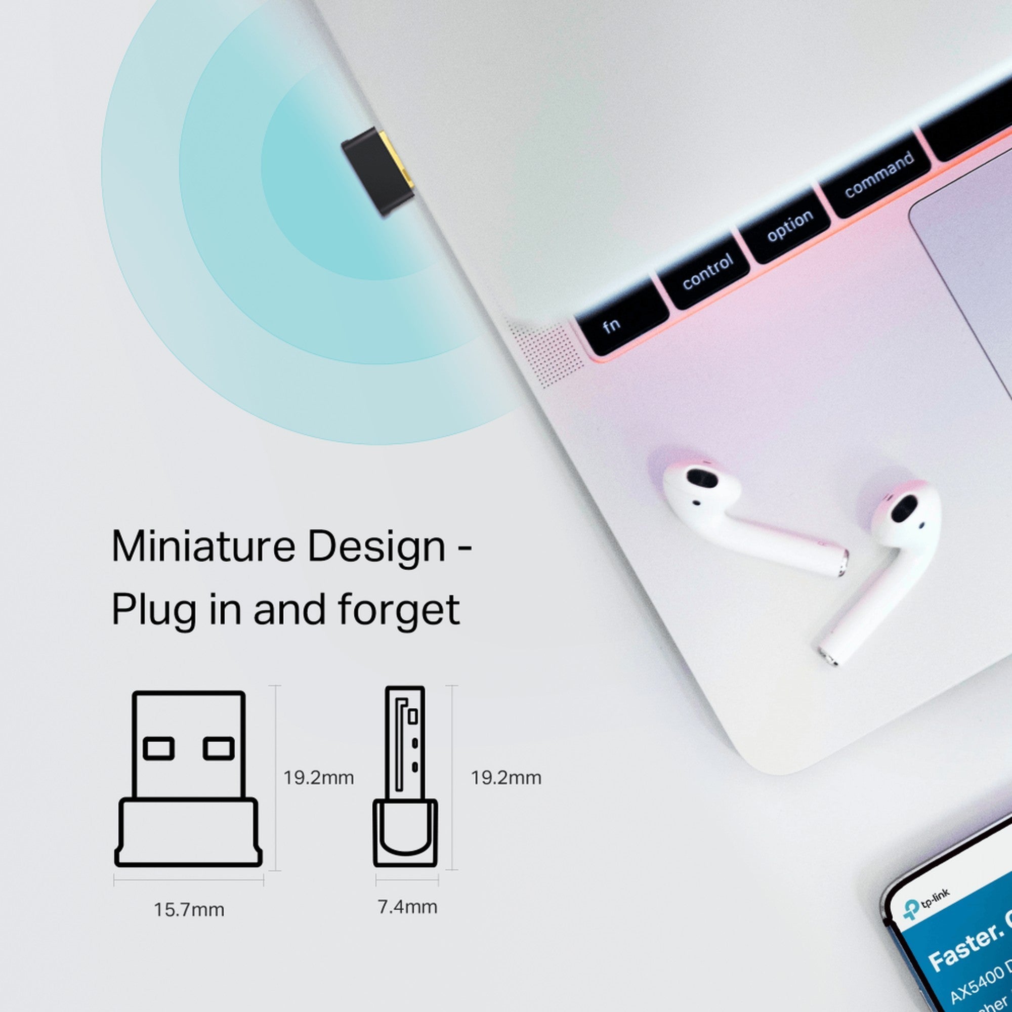 Adaptador USB Nano Dual Wifi Dual Band y Bluetooth Archer T