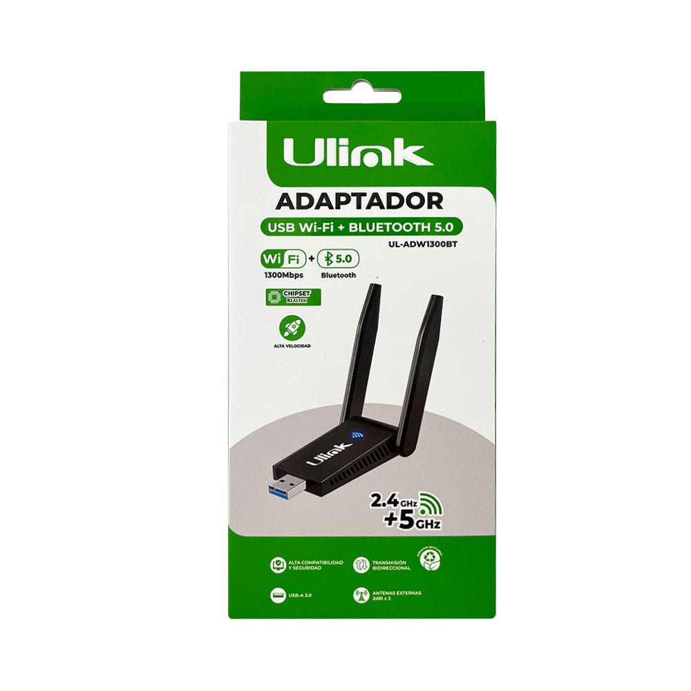 Adaptador USB Wi - Fi 1300 Mbps Bluetooth 5.0 UL - ADW1300BT