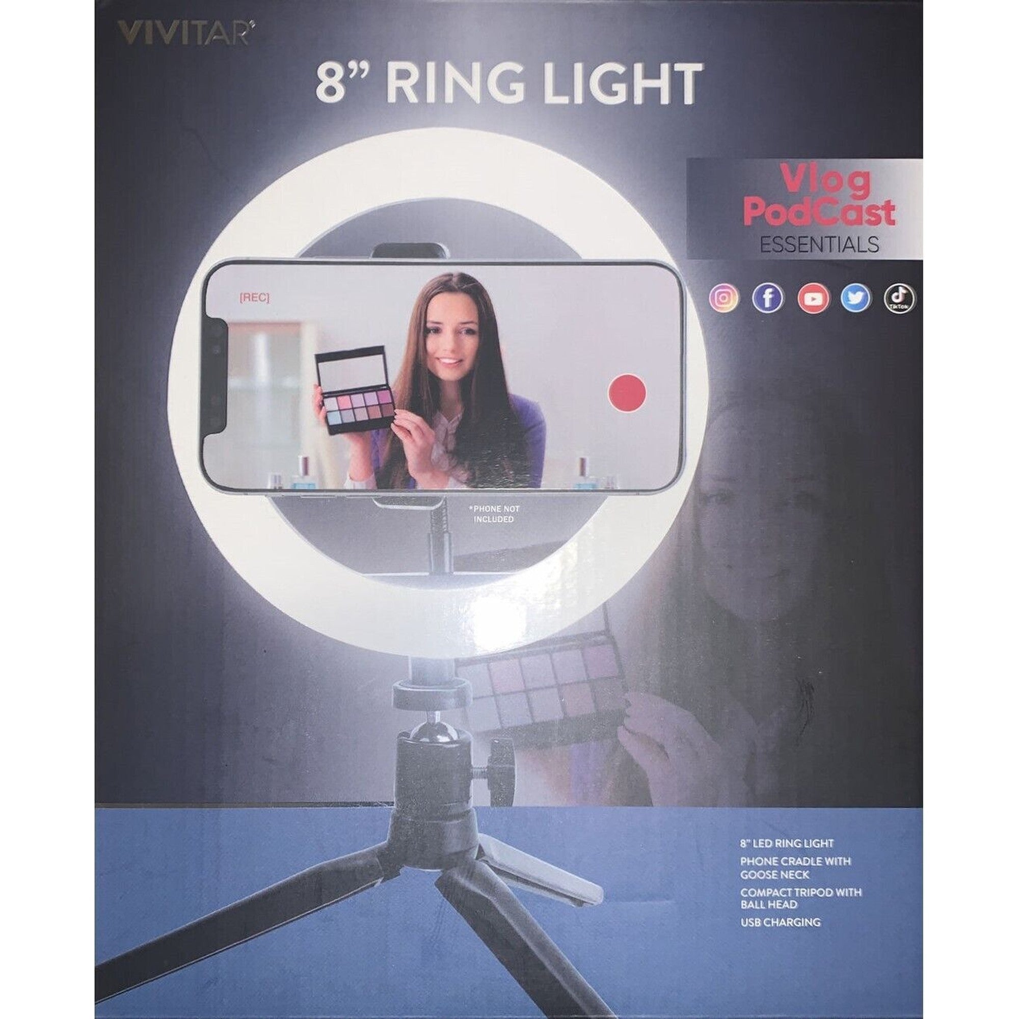 Aro de Luz de 8" con Soporte Tripode para Mesas