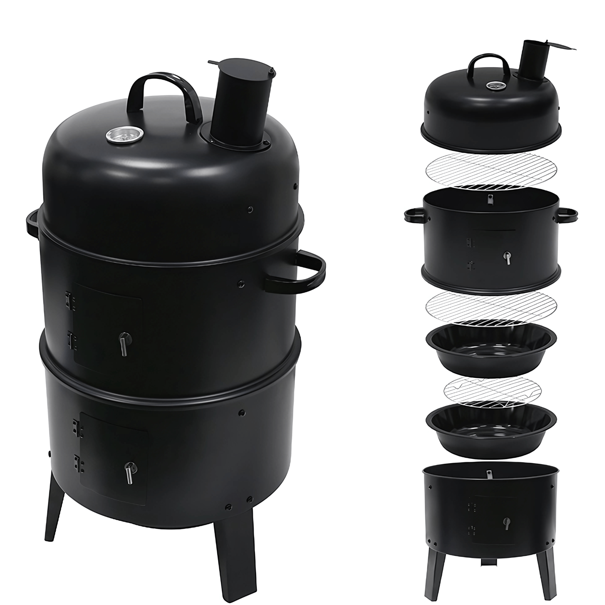 Asador Parrilla Ahumador Multifuncional 3 en 1 Carbón