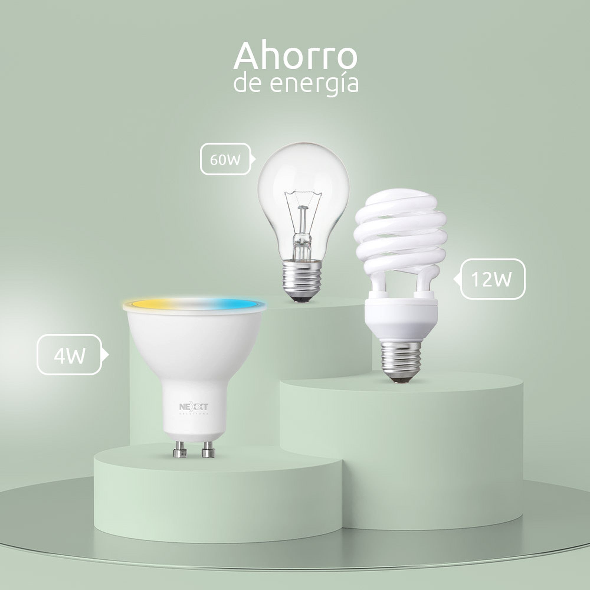 Ampolleta Bombilla Led Inteligente Wifi Nexxt GU10 Pack X3 N - nexxt smart