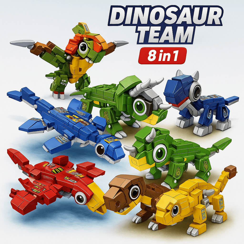 Bloques de Construcción Dinosaurio Transformer 8 en 1