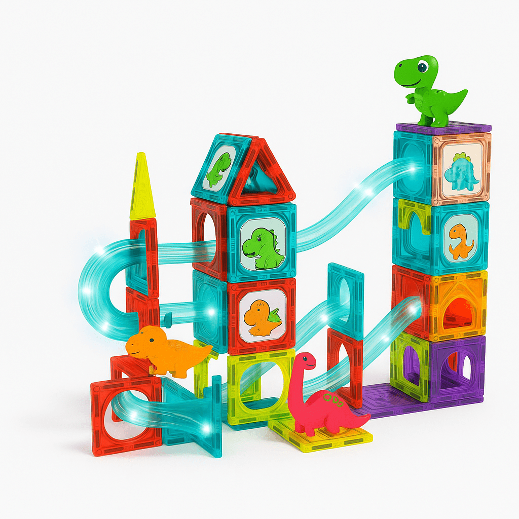 Bloques Magnéticos con Luz STEM Dinosaurios 86 Piezas