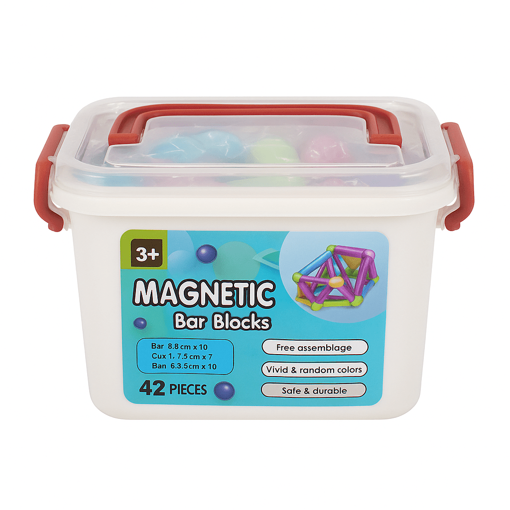 Bloques Magnéticos Construcción 42 Piezas con Caja