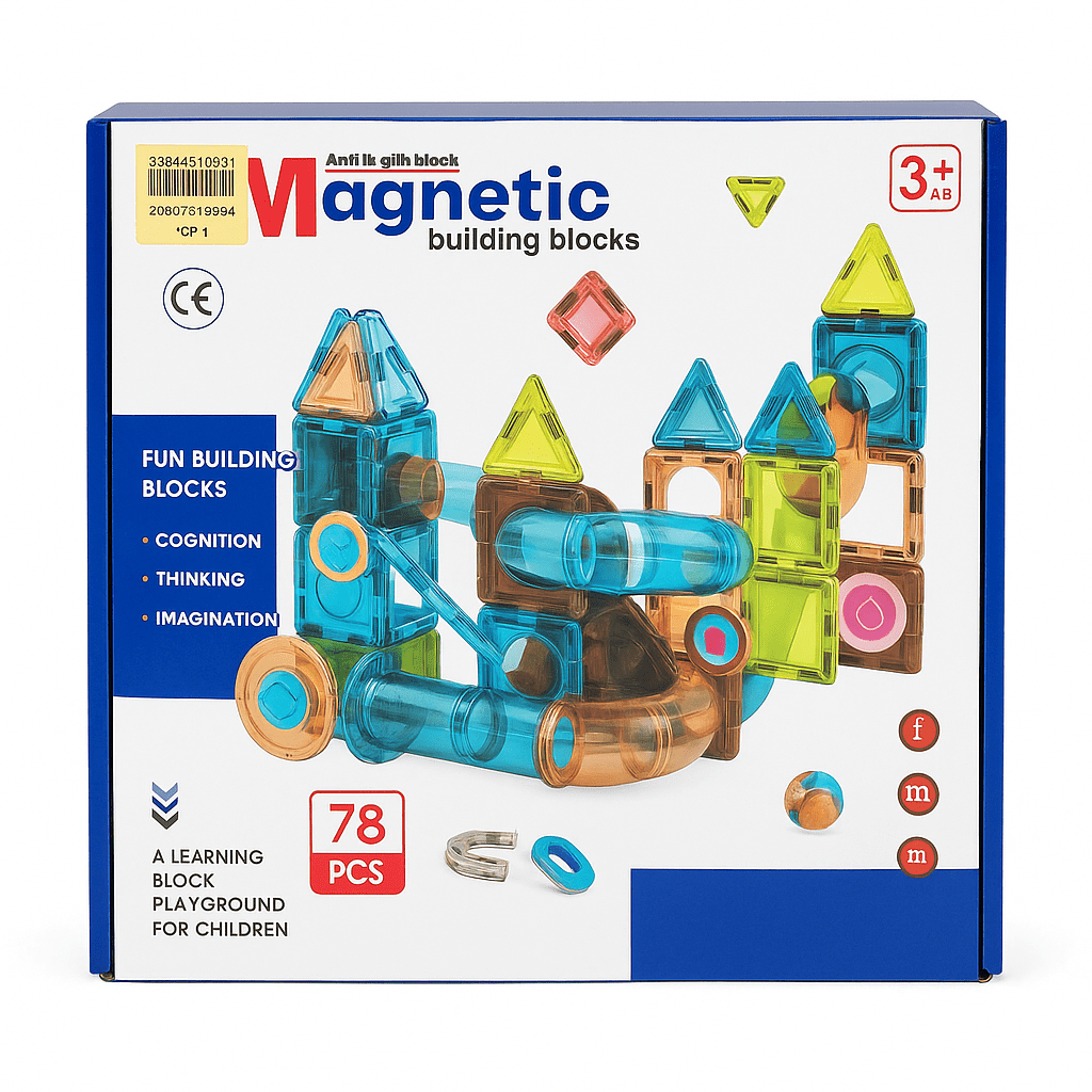 Bloques Magnéticos Pista de Canicas 78 Piezas STEM