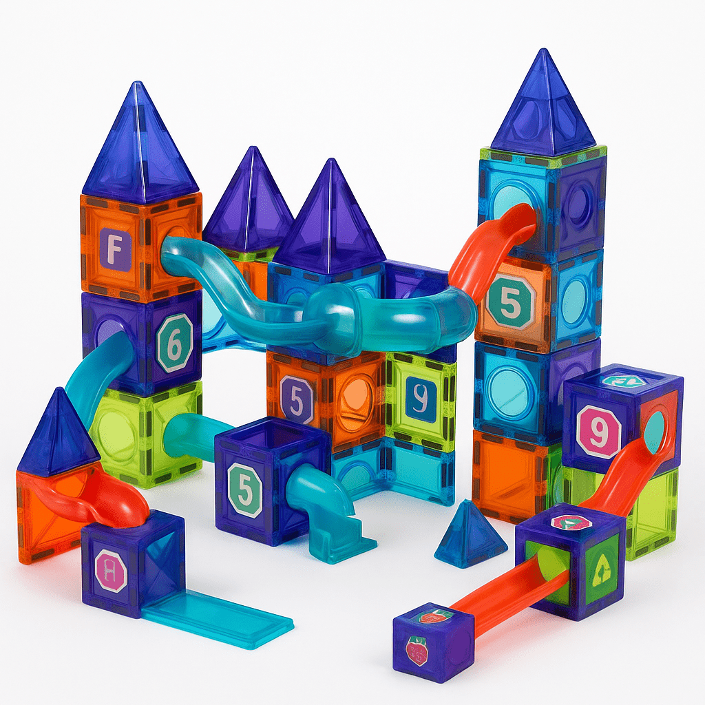 Bloques Magnéticos Pista de Canicas DIY 68 Piezas