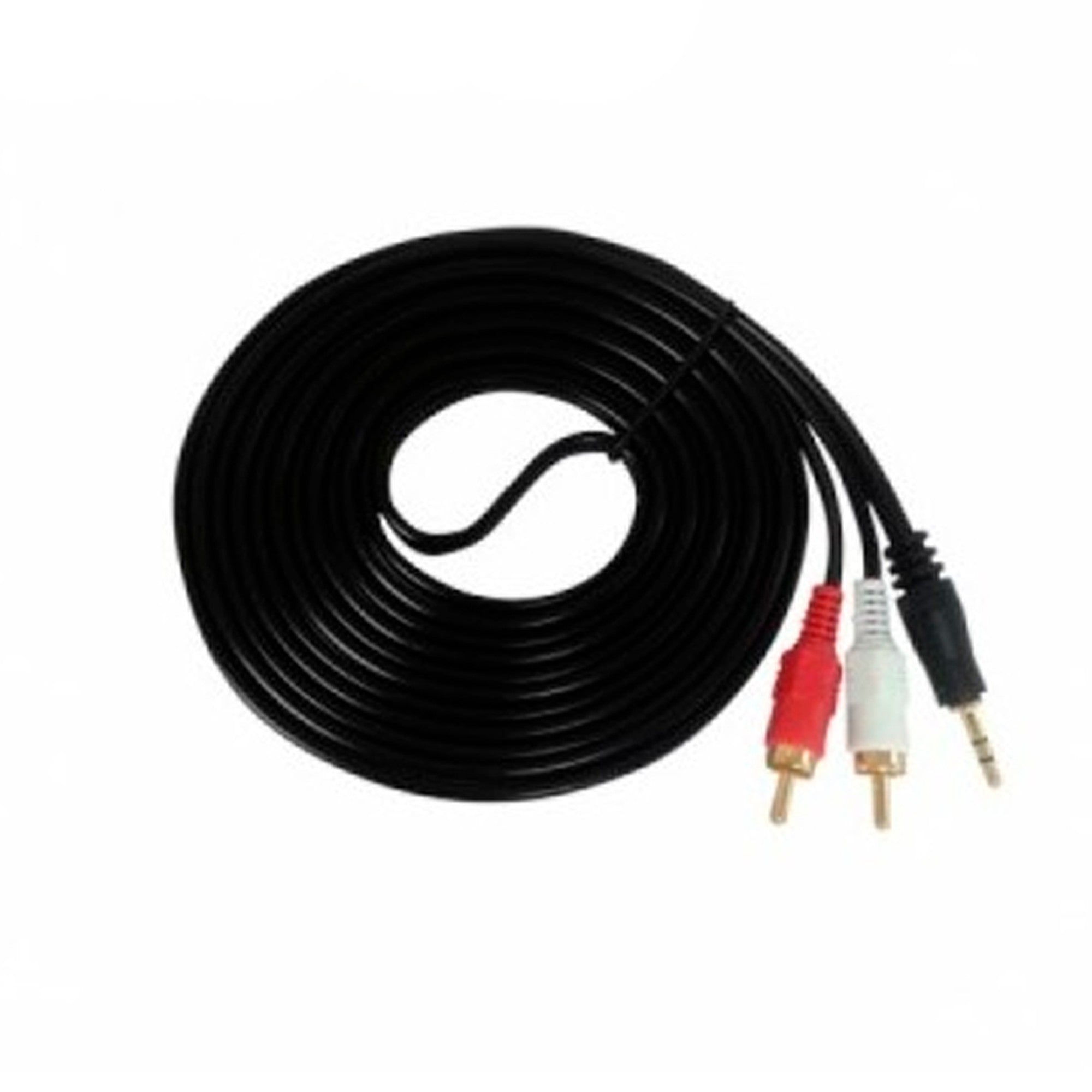 Cable de Audio 3.5mm a 2 RCA 3 Metros Alta Calidad