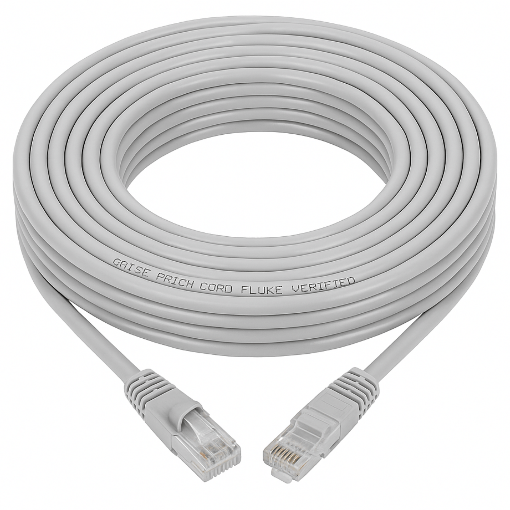 Cable de Red Patch Cord Cat5e 30m Gris Certificado Fluke