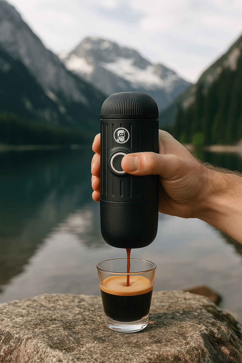 Cafetera portátil para Cápsulas y Café Molido con Calentador de Agua