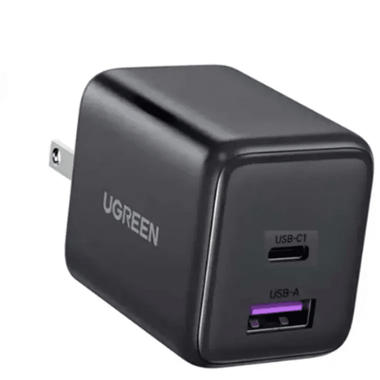 Cargador GaN 30W Ugreen X516 Dual USB-C USB-A Negro