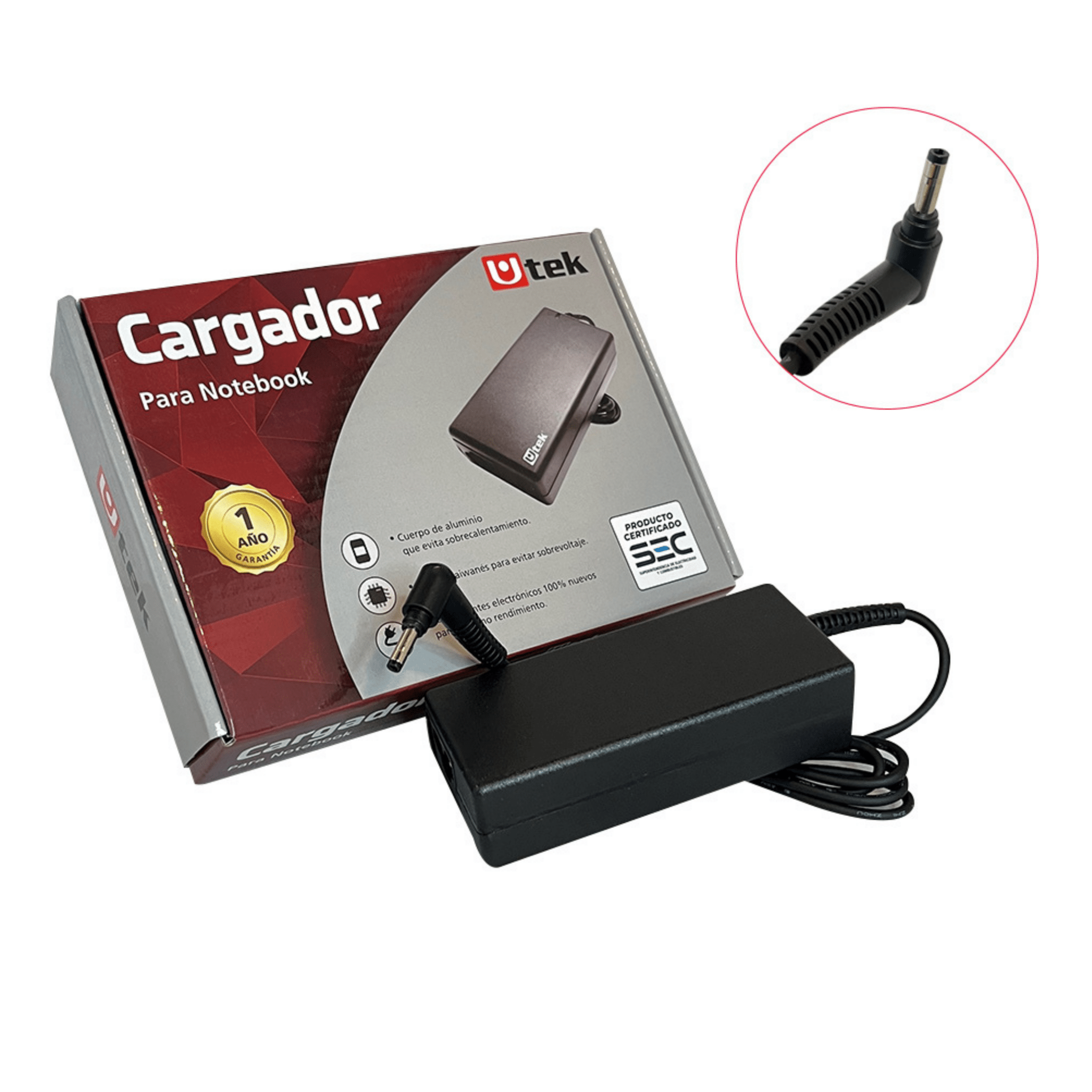 Cargador Utek 65 W compatible Lenovo punta 4,0x1,7mm