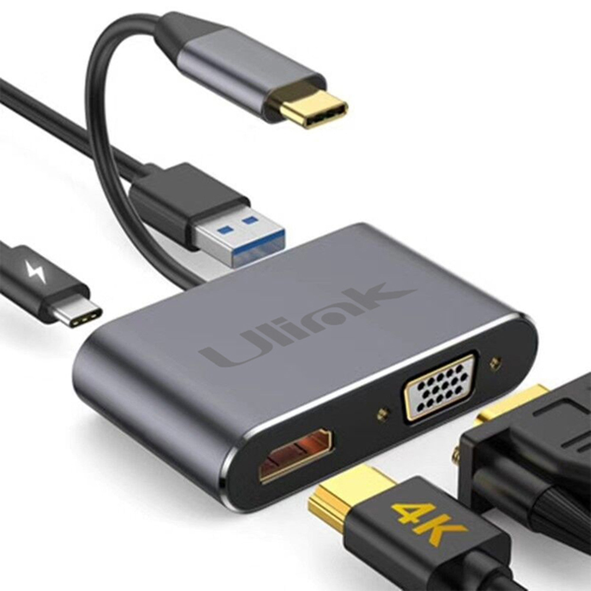 Adaptador Multipuerto Usb C 3.0 4 en 1 Ulink Alta Calidad - adaptador multipuerto