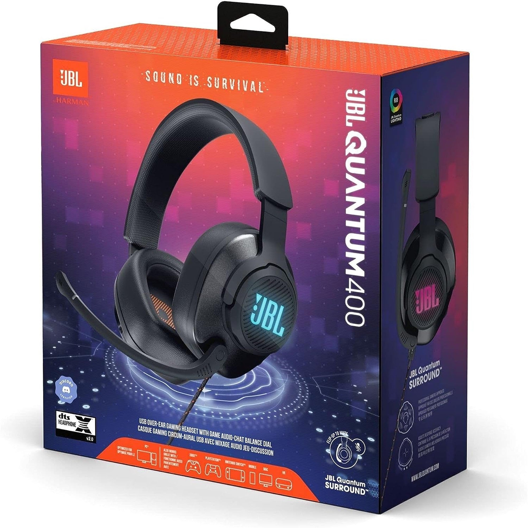 Audífonos JBL Gamer con USB Quantum 400 JBLQUANTUM400 - audífonos quantum