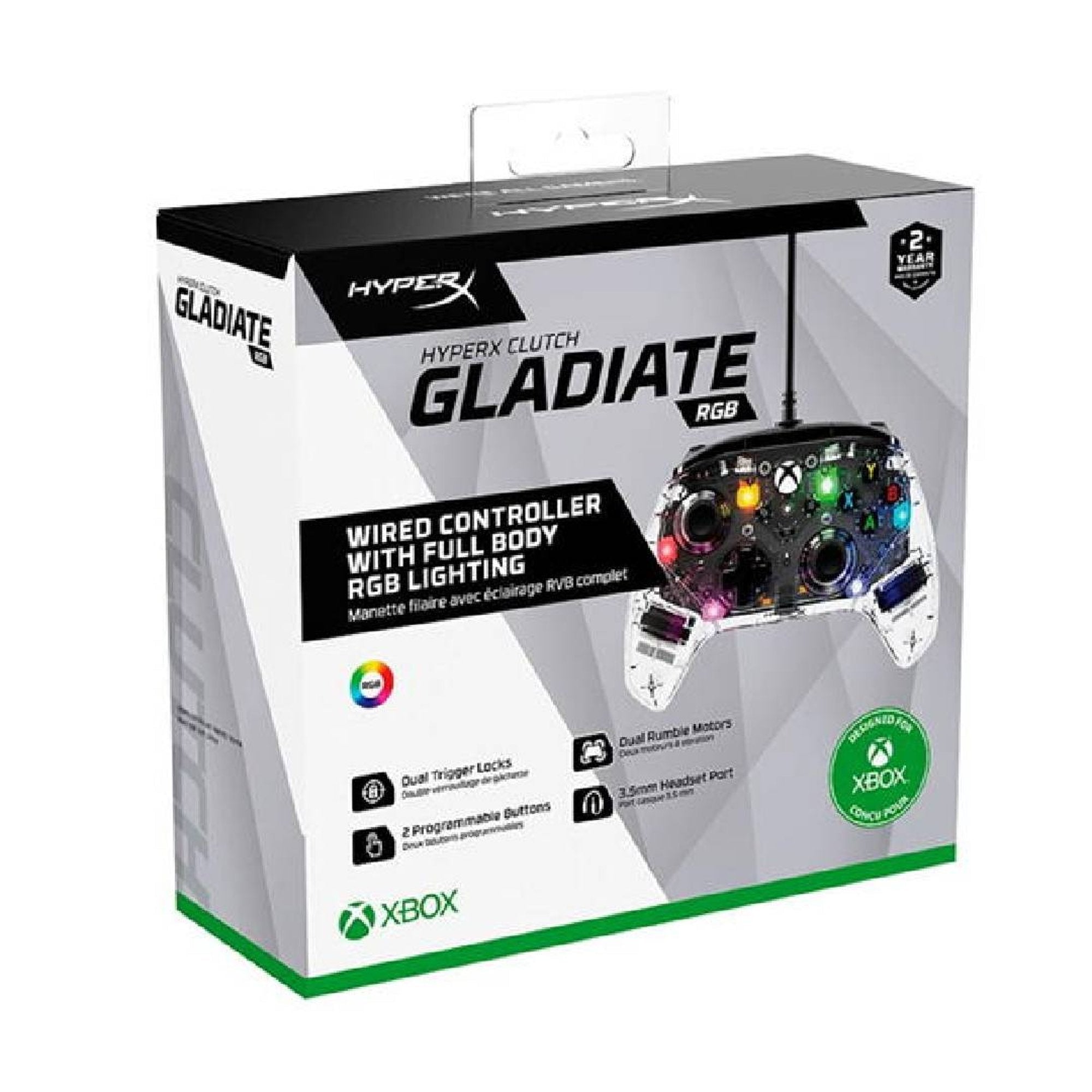 Control Gamer HyperX Clutch Gladiate RGB Xbox PC Claro