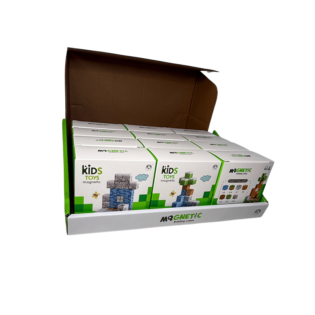 Cubos Magnéticos de Construcción 32 Piezas Pack X12