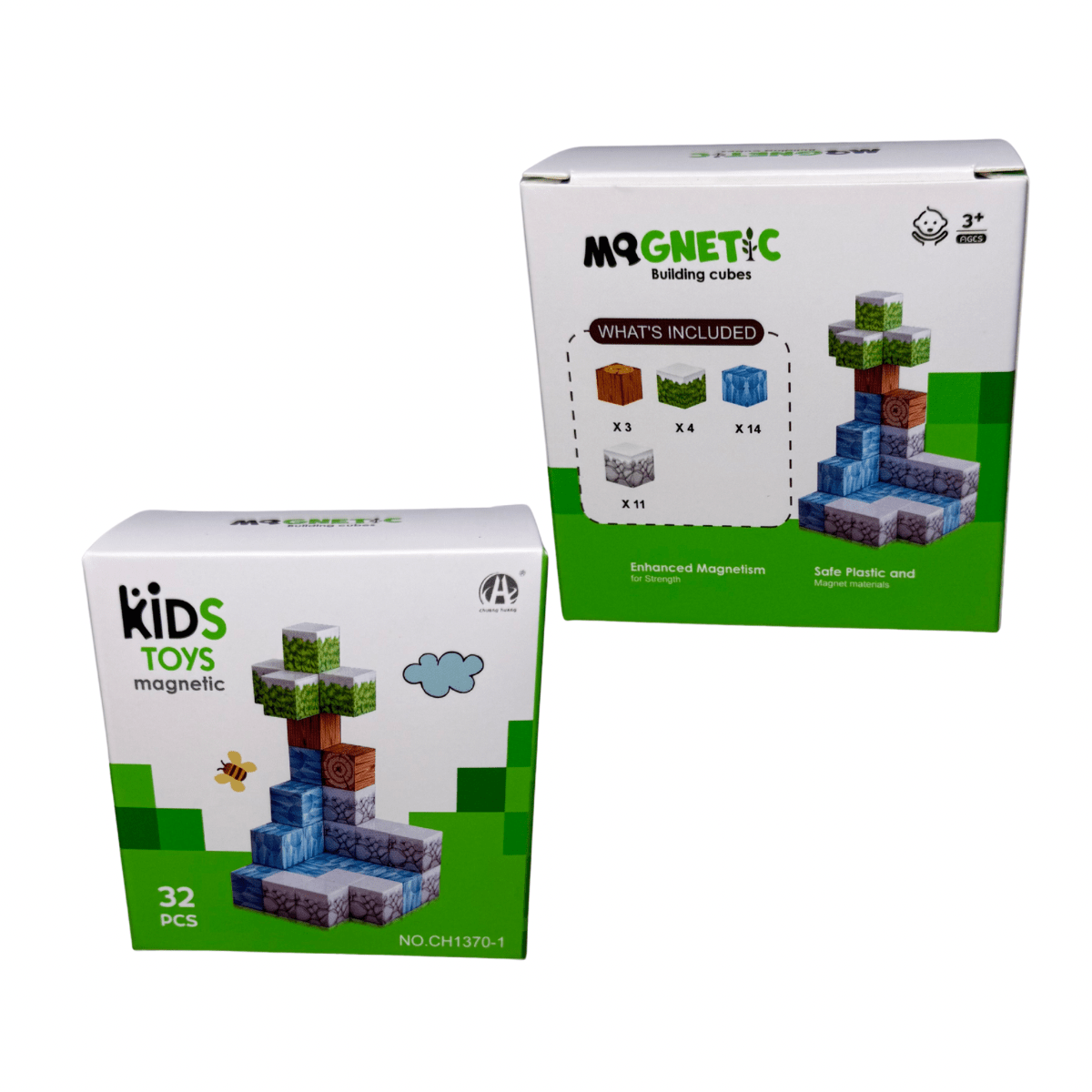 Cubos Magnéticos de Construcción 32 Piezas Pack X12