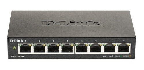 Dlink Switch 1100 8 Port Gigabit Smart Managed Dgs - 1100 - 08v2 Cable - Ítems Digital Spa