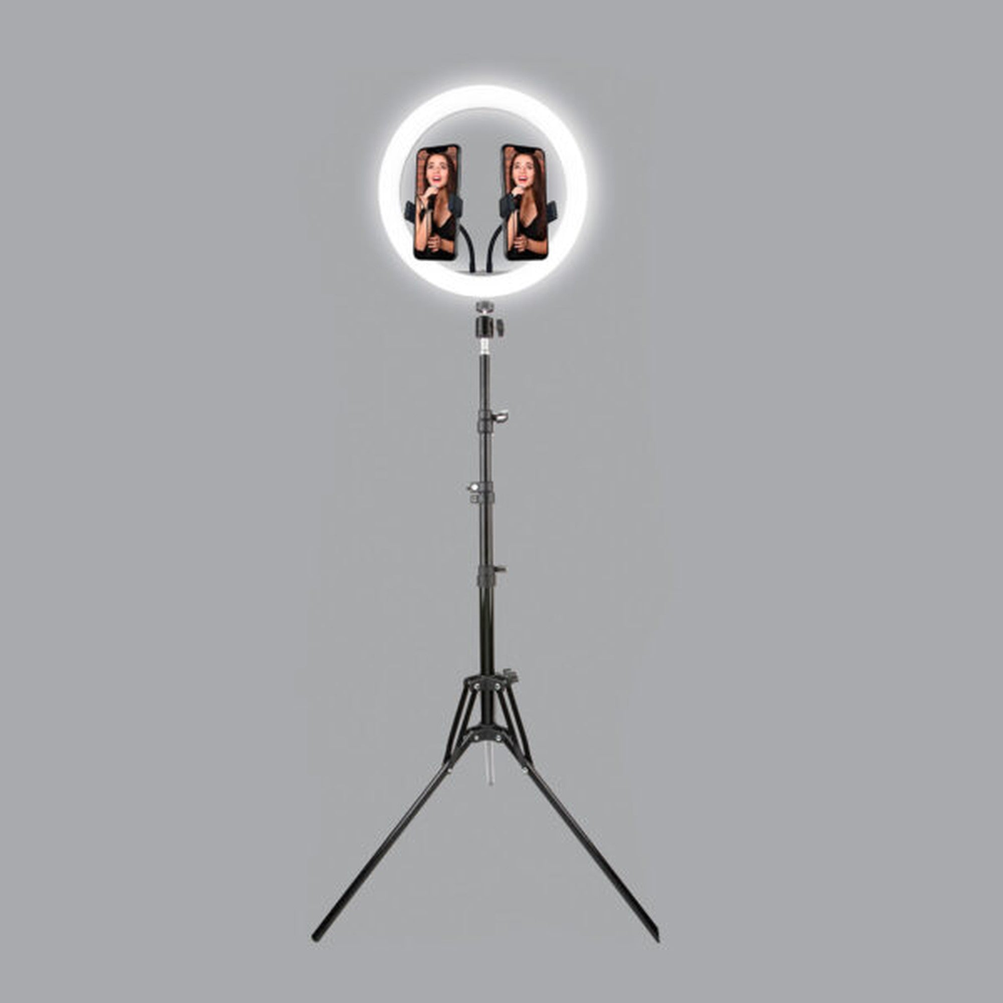 Aro de Luz 12" con Soporte Tripode y Doble soporte para Tele Usb - soporte tripode