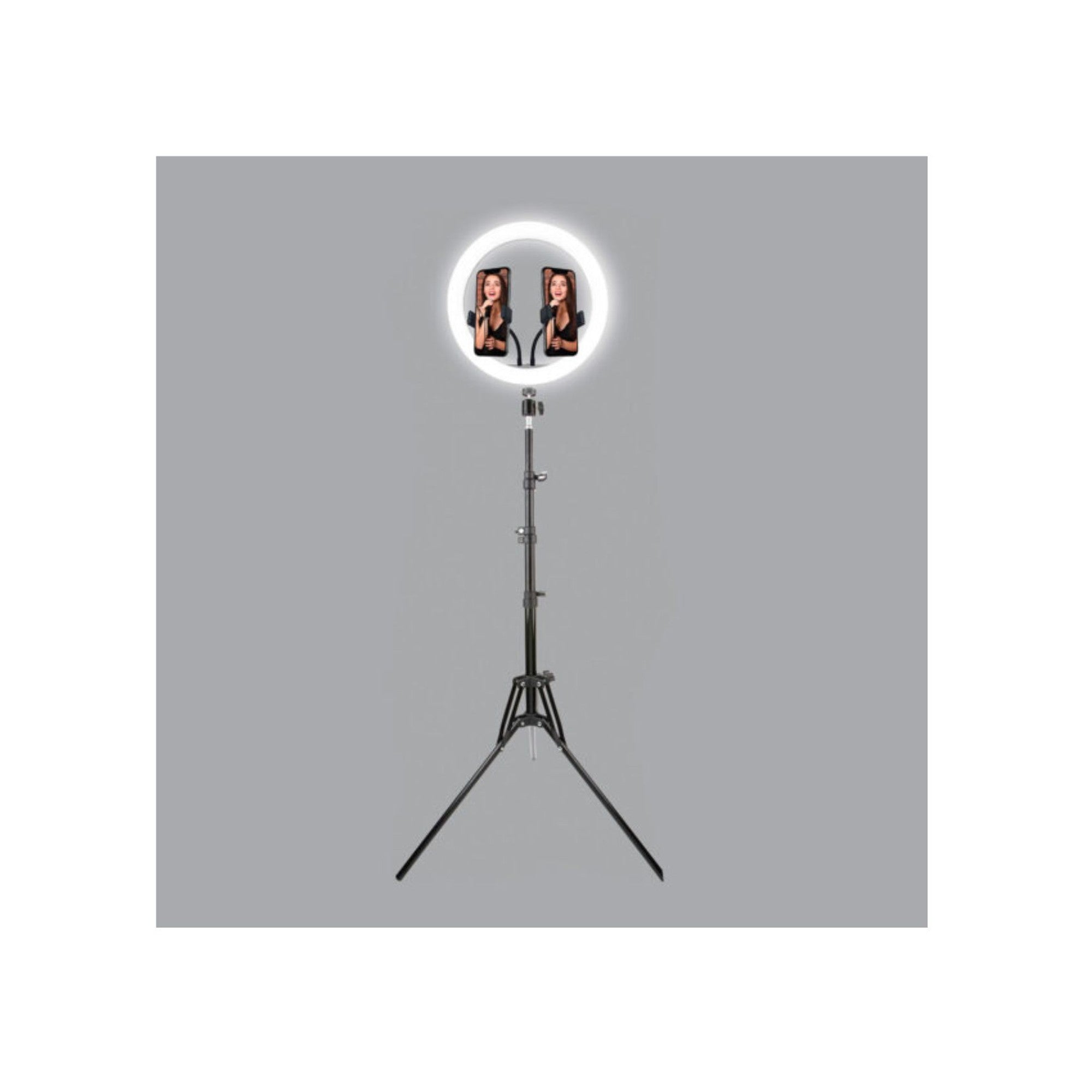 Aro de Luz 12" con Soporte Tripode y Doble soporte para Tele Usb - soporte tripode