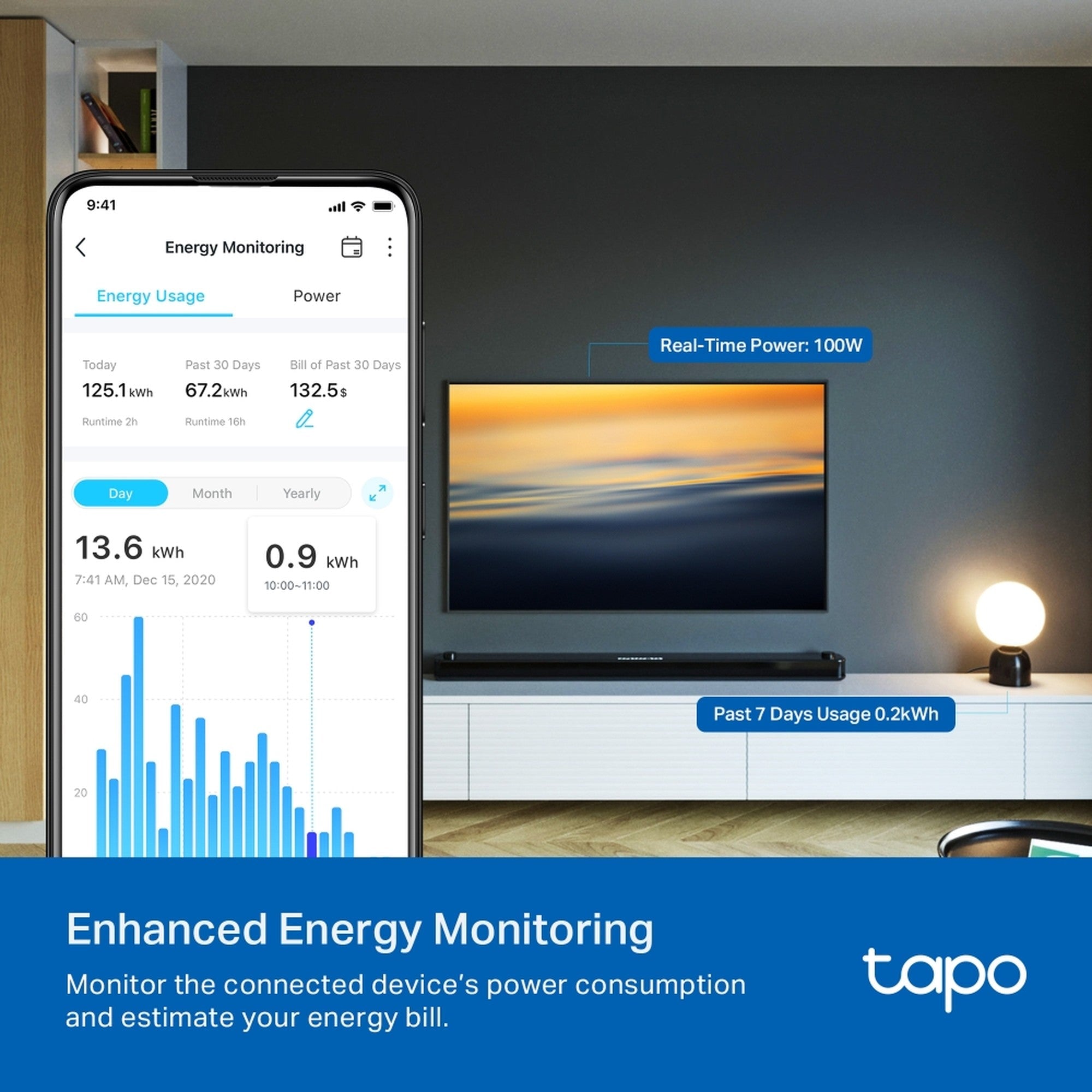 Enchufe Smart Tapo P125M Matter WiFi Monitor de Energía