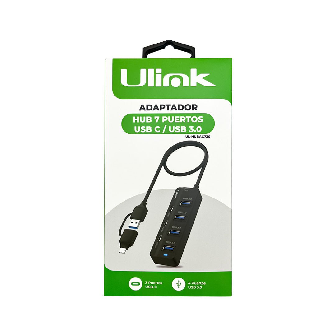 Hub USB 3.0 de 7 Puertos 4 USB-A y 3 USB-C UL-HUBAC730