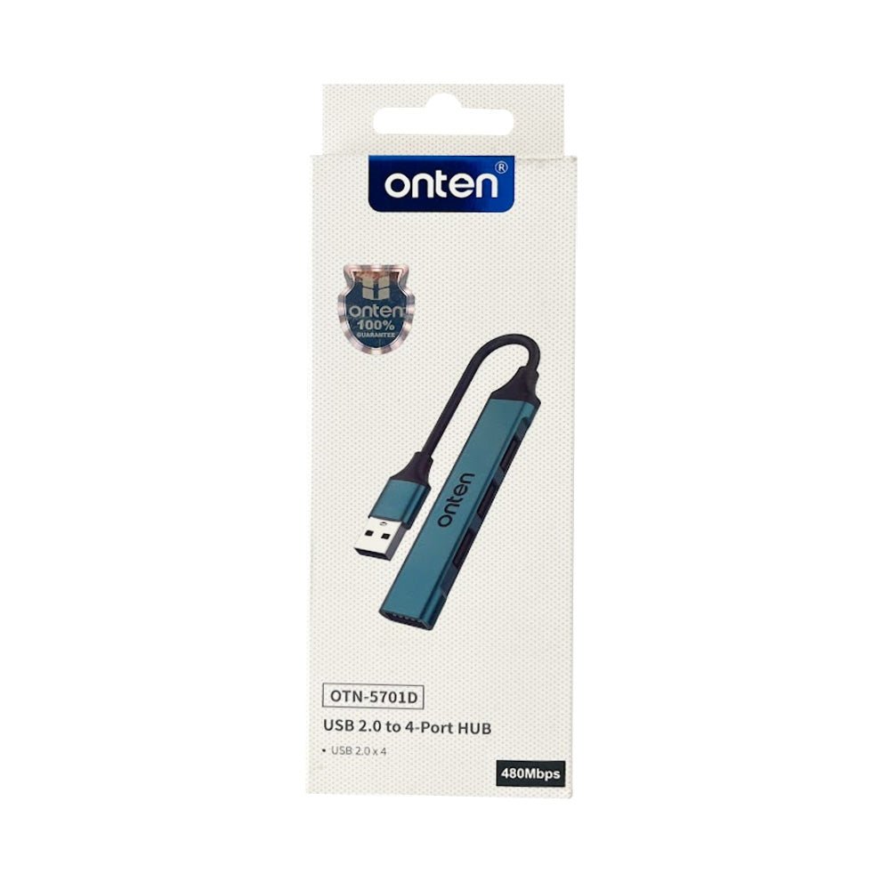 HUB USB 4 Puertos OTN - 5701D Adaptador Multiplicador para Laptop y PC