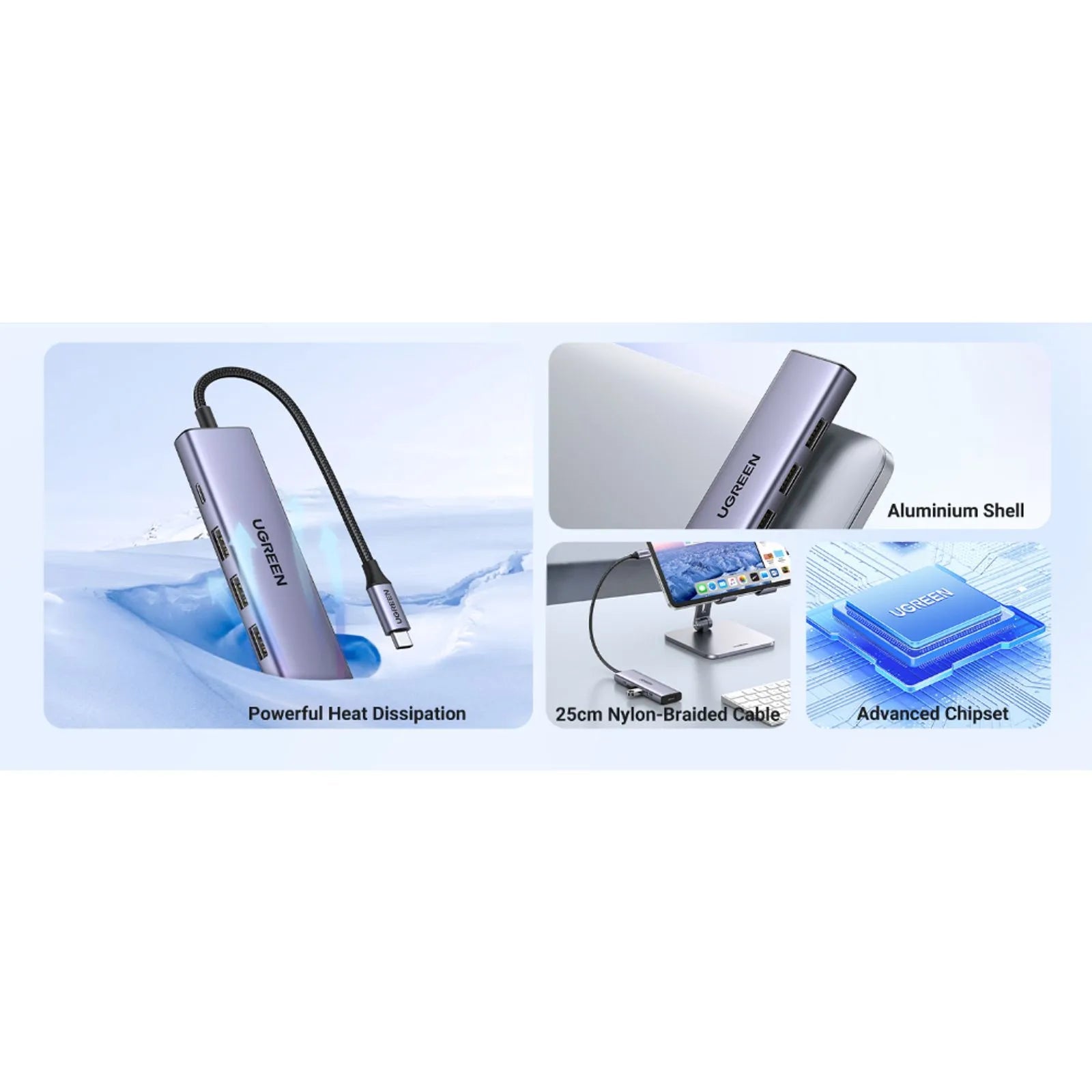 Hub USB - C Ugreen 4K 60Hz HDMI 100W PD 3 USB 3.0 CM511