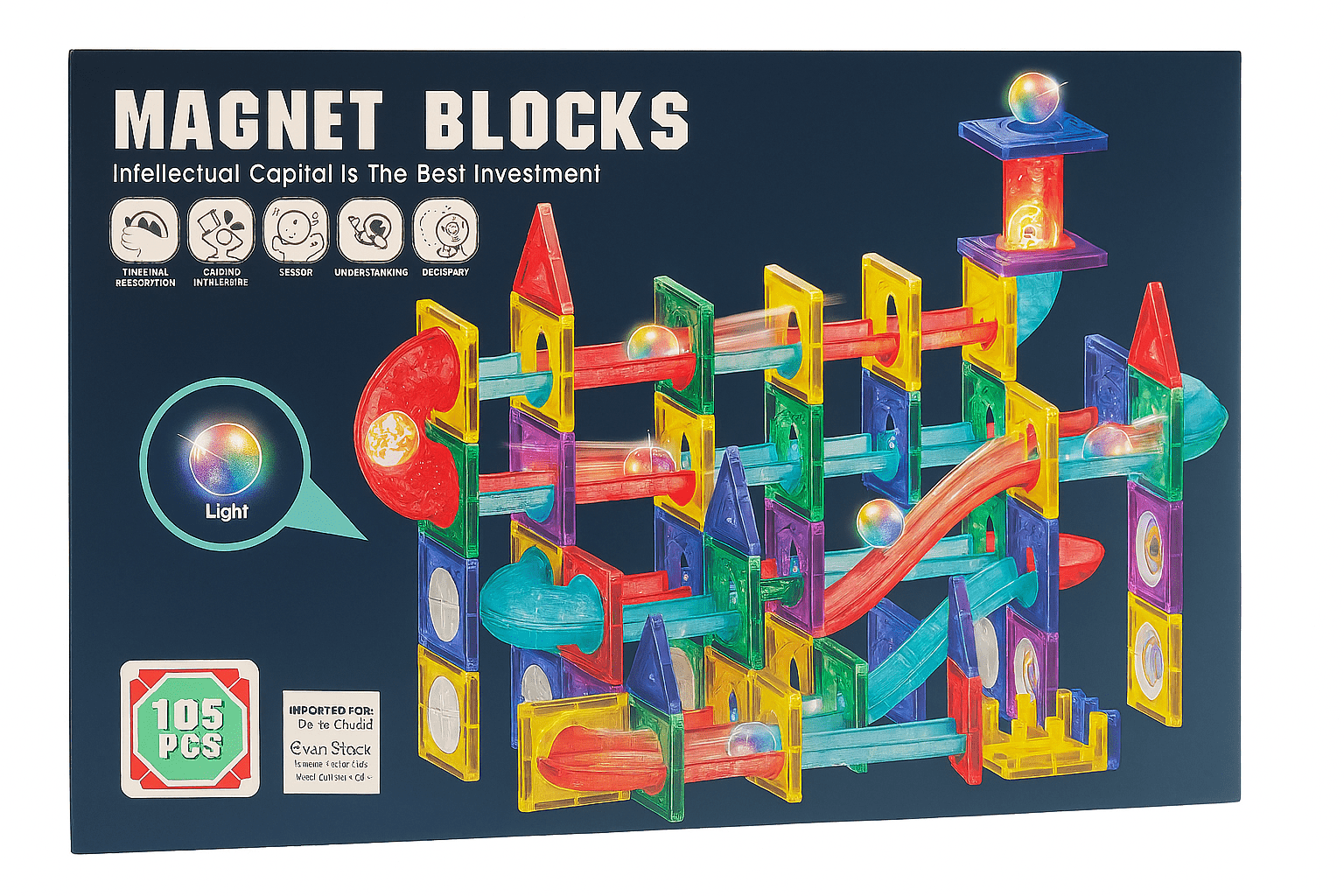 Juego de Pistas Magnéticas con Luz – STEM 105 Piezas
