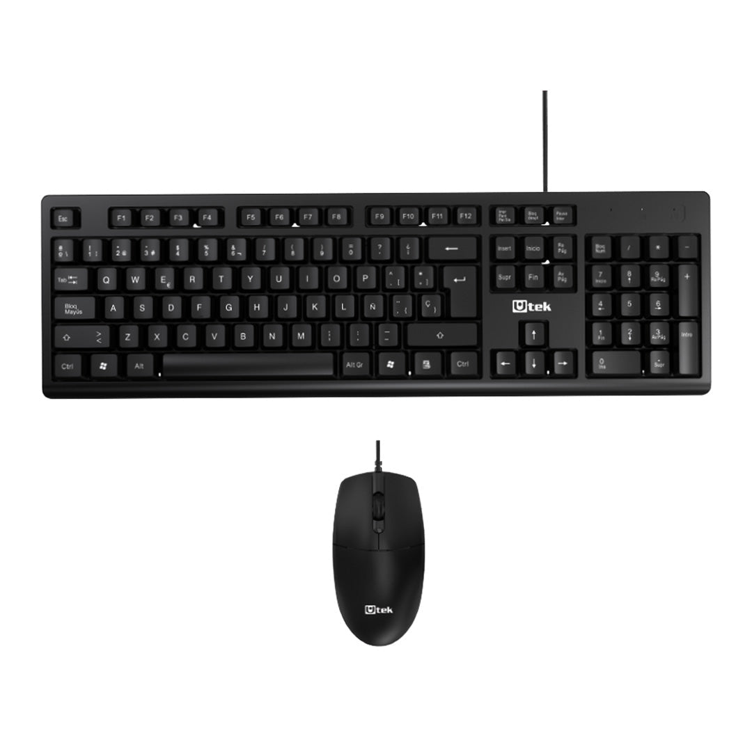 Kit teclado y mouse alámbrico USB UTEK UT‑KTD250 - Ítems Digital Spa