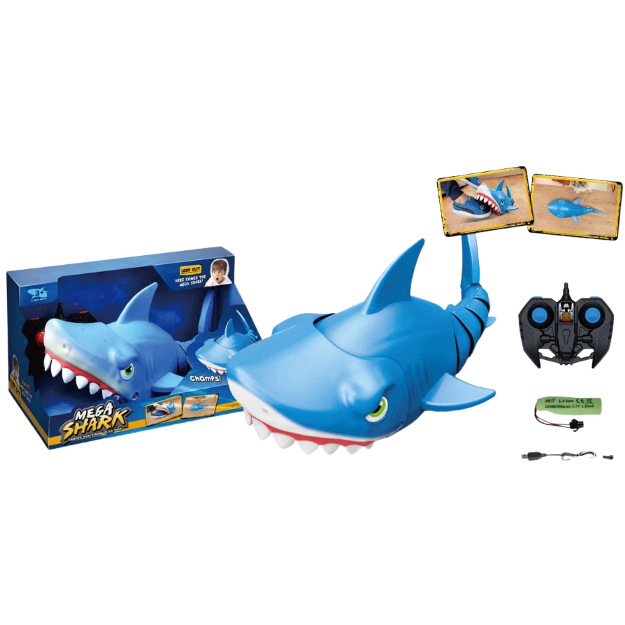 Mega Tiburón a Control Remoto Terrestre con Movimiento Realista