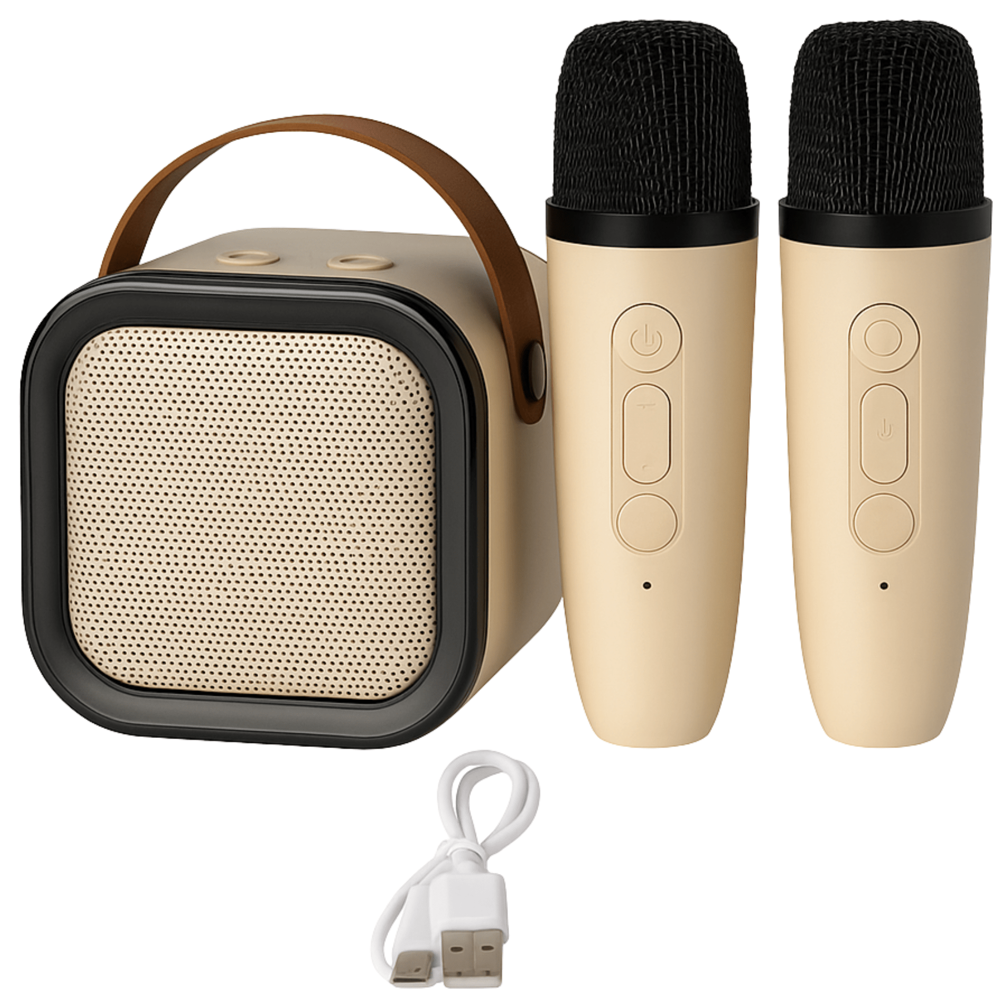 Mini Parlante Karaoke Bluetooth con 2 Micrófonos Inalámbricos