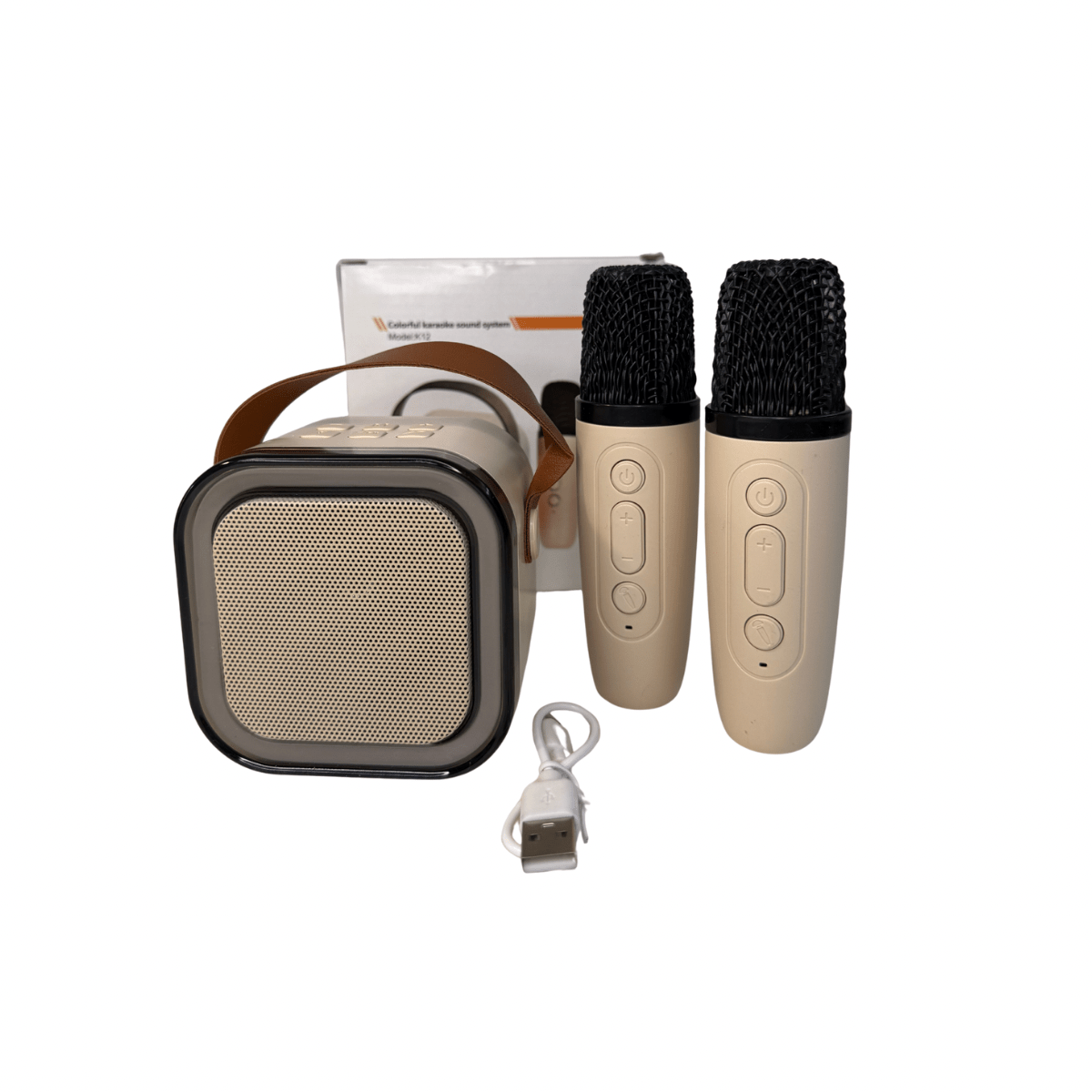 Mini Parlante Karaoke Bluetooth con 2 Micrófonos Inalámbricos