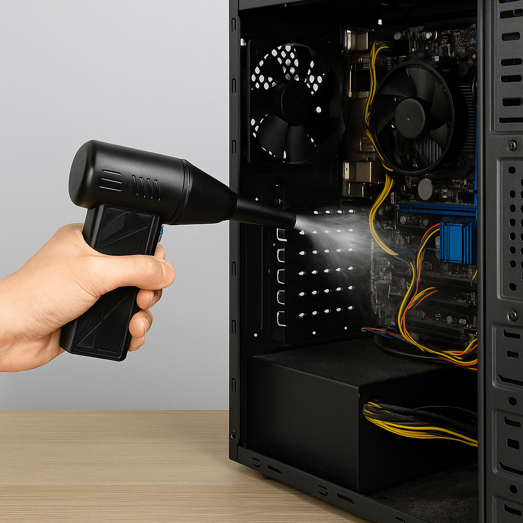 Mini Soplador de Aire Portátil Recargable con Linterna