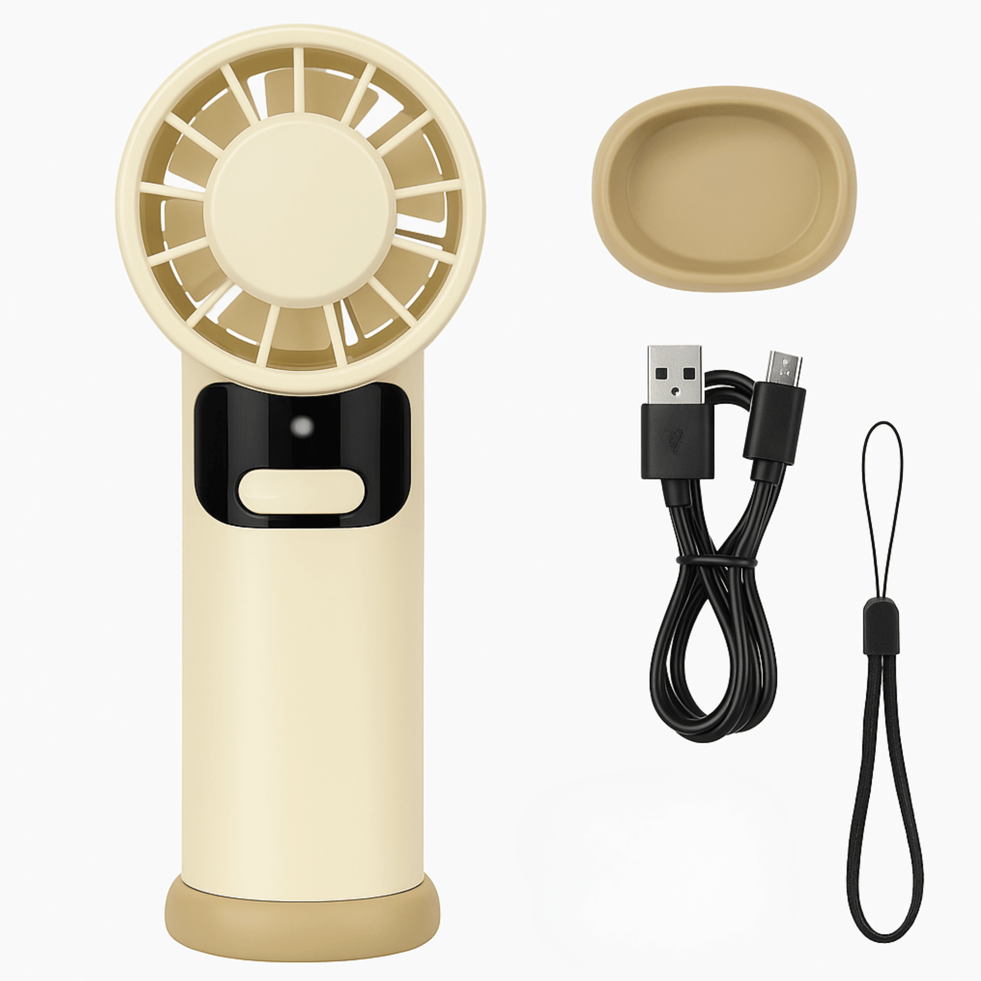 Mini Ventilador Portátil de Mano 19cm Recargable Silencioso con Base