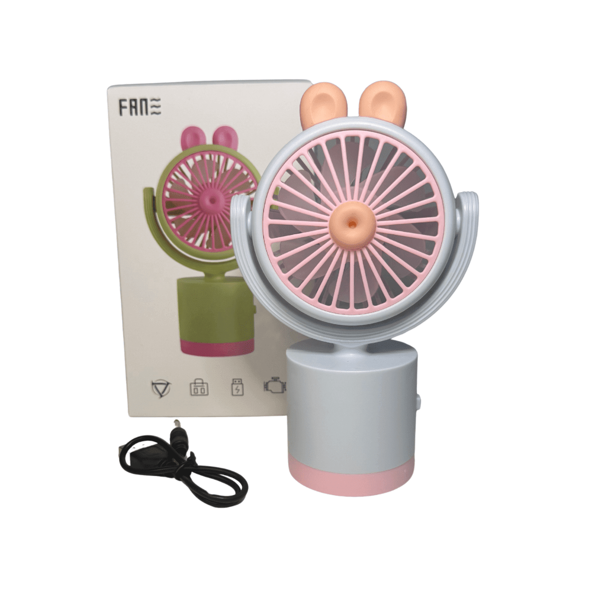 Mini Ventilador Portátil USB Orejitas 4 Colores Silencioso