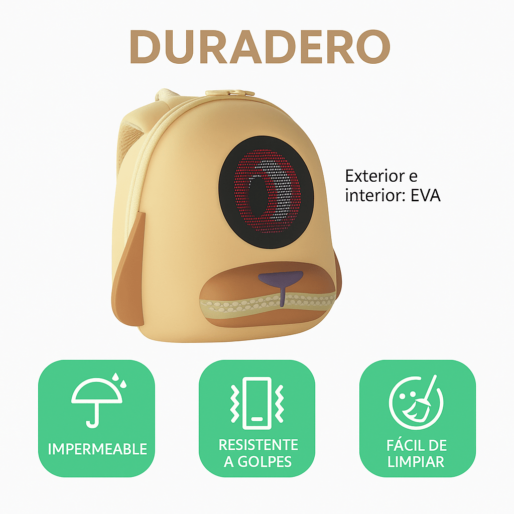 Mochila Infantil LED Interactiva 24×18×22 cm Diseño Perrito
