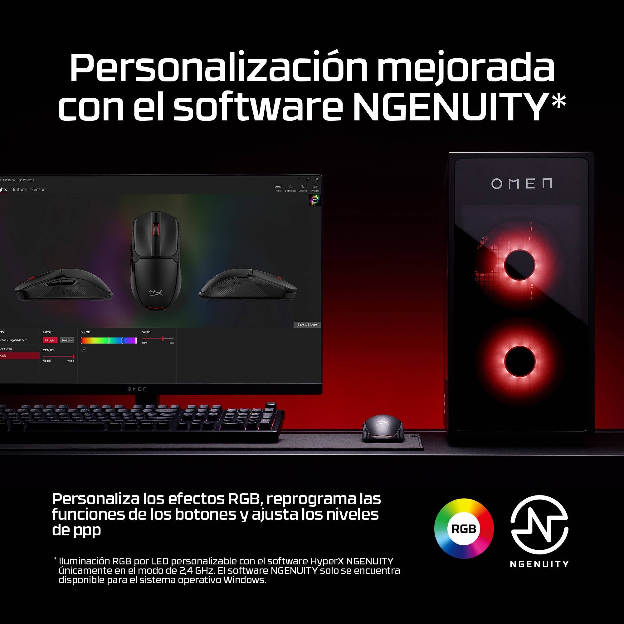 Mouse Gamer Inalambrico HyperX Pulsefire Fuse