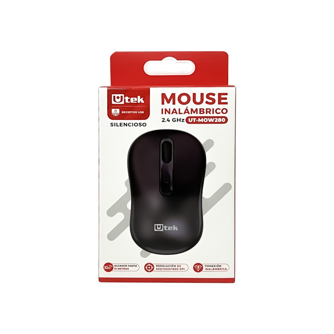 Mouse Inalámbrico 2.4 GHz 1600 DPI UT - MOW280 Negro