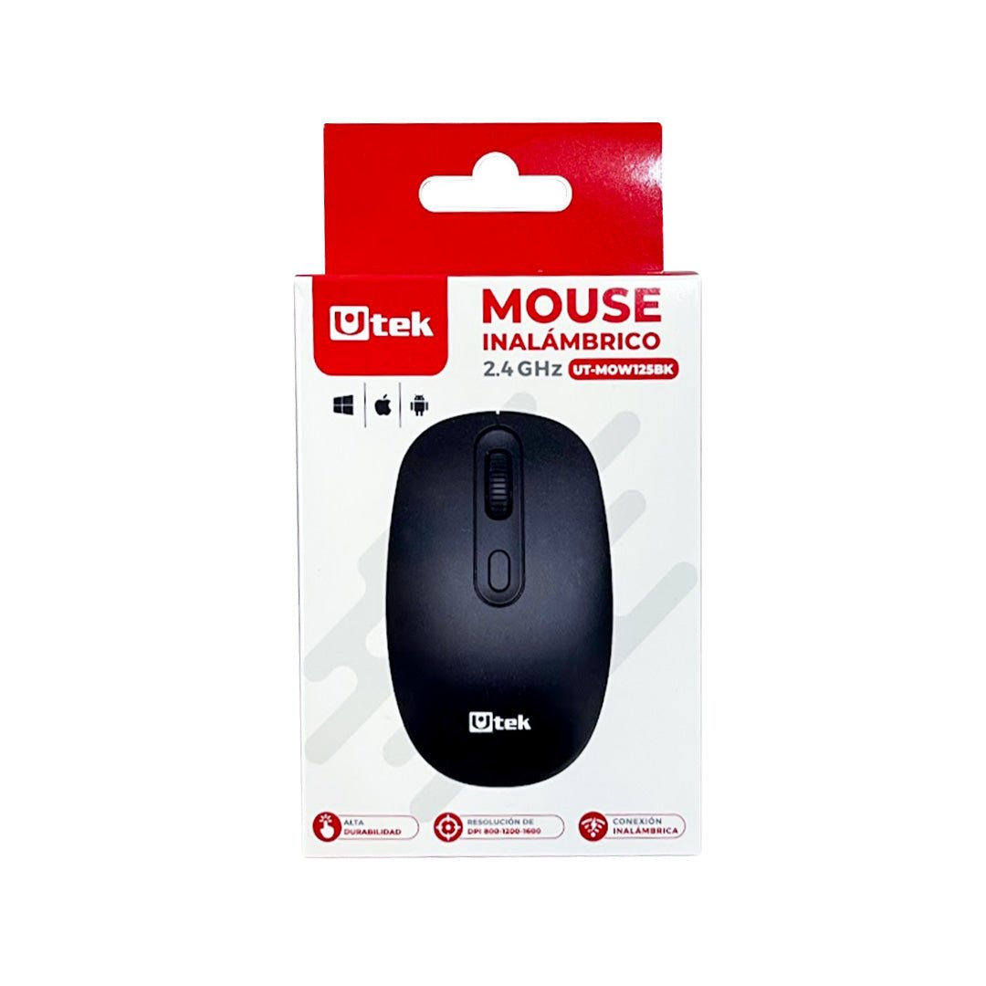 Mouse Inalambrico USB 2.4GHz UT-MOW125BK Negro PC Laptop