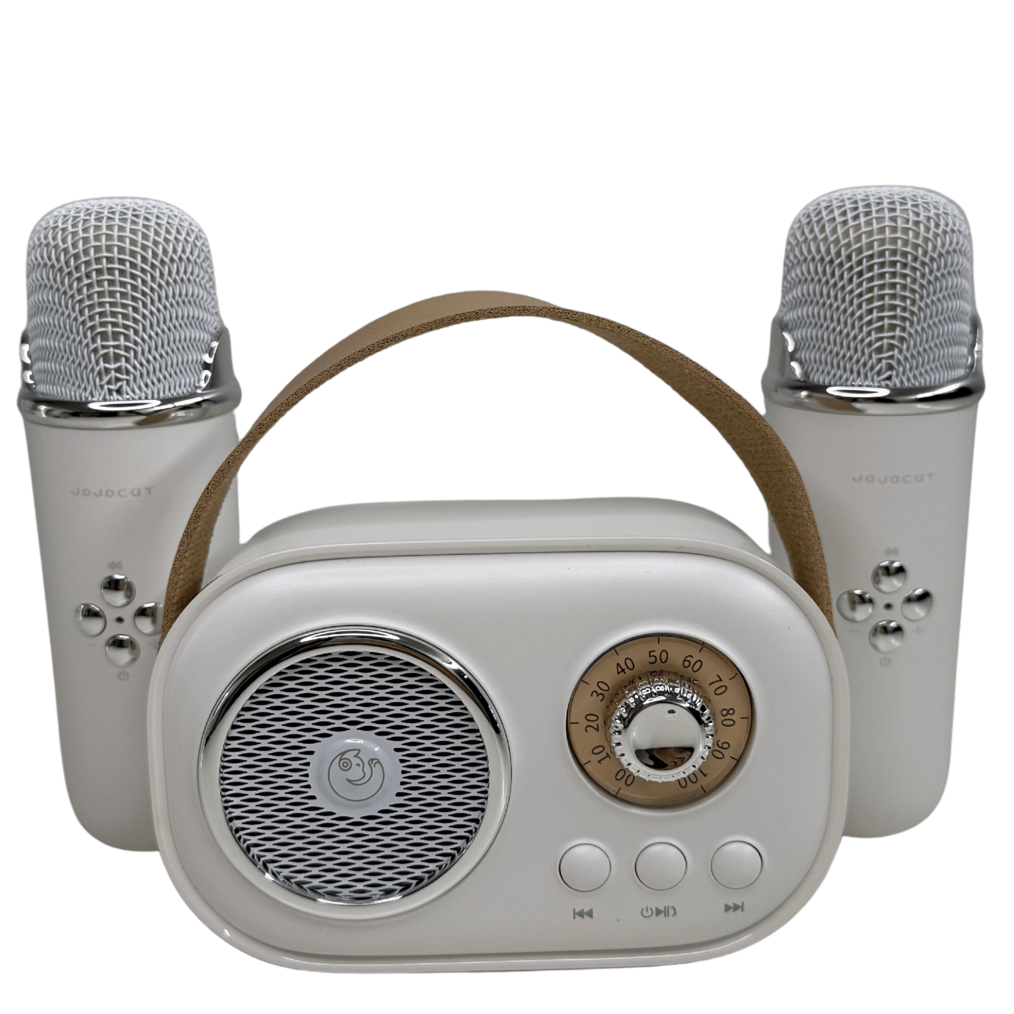 Parlante Karaoke Infantil Vintage Con 2 Micrófonos Recargable